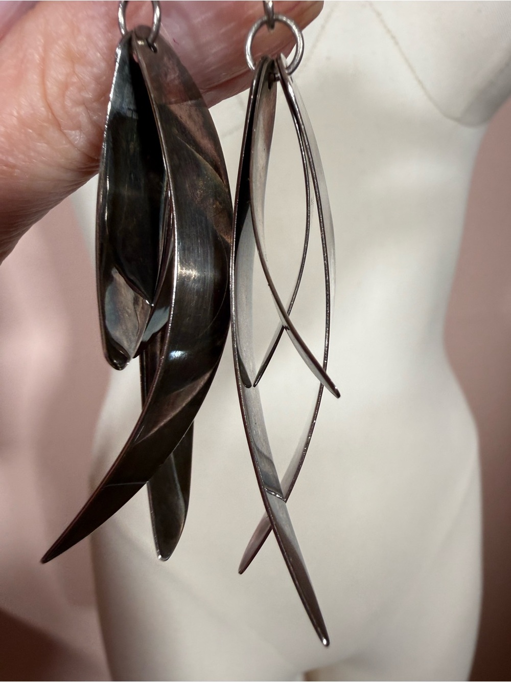 RLM Studios .925 Sterling Silver Modernist Oversized Earrings Robert Lee Morris